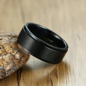 Anillo spinner negro para hombre en acero inoxidable Anillo spinner negro para hombre en acero inoxidable