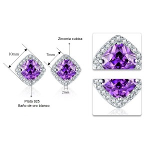 Aretes topitos rombos en plata
