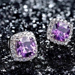Aretes topitos rombos en plata Aretes topitos rombos en plata