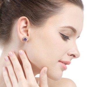 Aretes topitos rombos en plata Aretes topitos rombos en plata