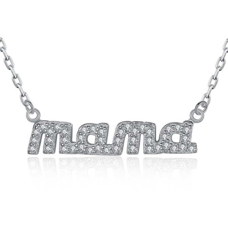 Collar mamá día de las madres en plata Collar mamá día de las madres en plata