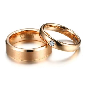 Argollas De Matrimonio En Tungsteno Color Oro Rosa