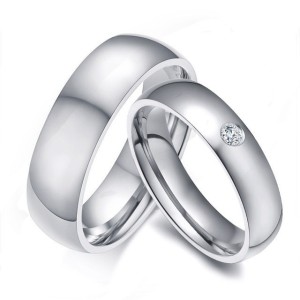 Argollas De Matrimonio Plateadas en acero inoxidable