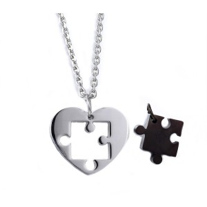 Collares para parejas de Acero Inoxidable en Forma de Fichas