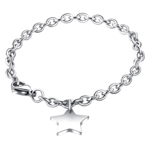 Brazaletes pulseras para pareja estrella personalizable en acero inoxidable Brazaletes pulseras para pareja estrella personalizable en acero inoxidable