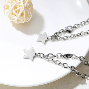 Brazaletes pulseras para pareja estrella personalizable en acero inoxidable Brazaletes pulseras para pareja estrella personalizable en acero inoxidable