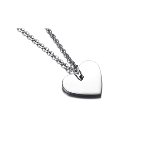 Collar con dijes para pareja de fichas de corazón en acero inoxidable Collar con dijes para pareja de fichas de corazón en acero inoxidable