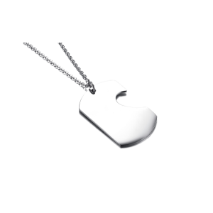 Collar con dijes para pareja de fichas de corazón en acero inoxidable Collar con dijes para pareja de fichas de corazón en acero inoxidable