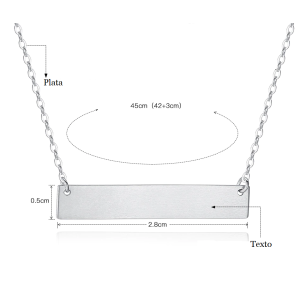 Dije en plata para grabado de nombre personalizado