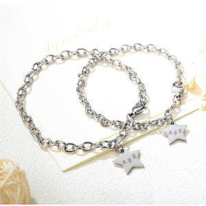 Brazaletes pulseras para pareja estrella personalizable en acero inoxidable