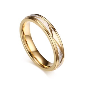 Argollas de matrimonio dorado con textura mate en acero inoxidable Argollas de matrimonio dorado con textura mate en acero inoxidable