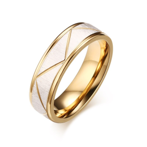 Argollas de matrimonio dorado con textura mate en acero inoxidable