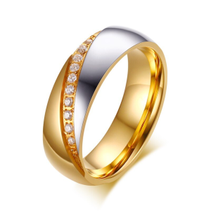 Argollas de matrimonio dorado y plateado en acero inoxidable