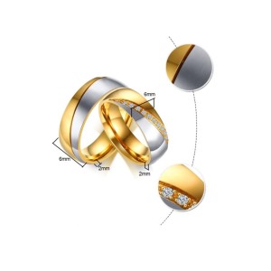 Argollas de matrimonio dorado y plateado en acero inoxidable Argollas de matrimonio dorado y plateado en acero inoxidable