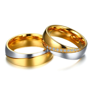Argollas de matrimonio dorado y plateado en acero inoxidable Argollas de matrimonio dorado y plateado en acero inoxidable