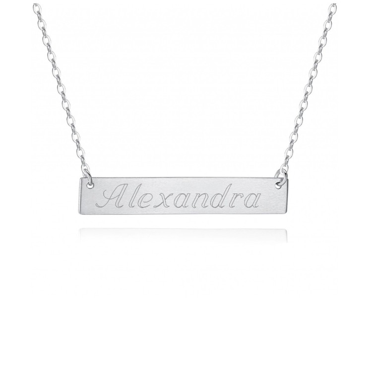 Dije en plata para grabado de nombre personalizado Dije en plata para grabado de nombre personalizado