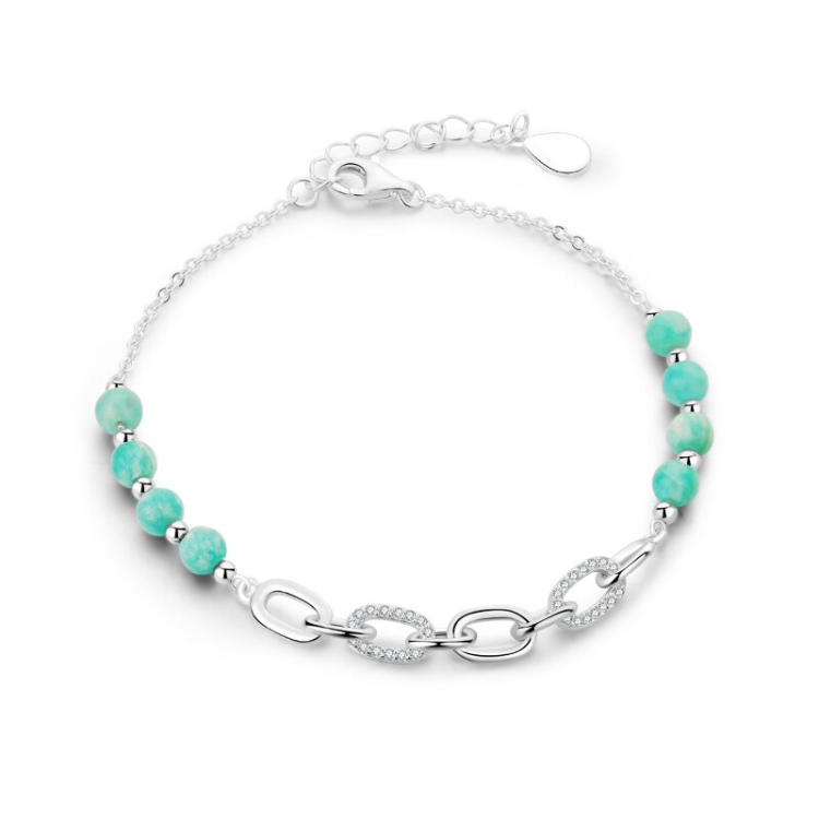 Manilla para mujer en plata con cuentas difusas en plata Manilla para mujer en plata con cuentas difusas en plata