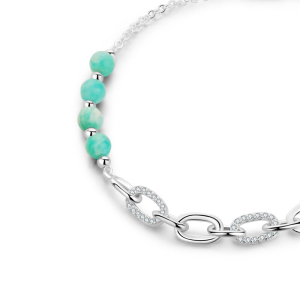 Manilla para mujer en plata con cuentas difusas en plata