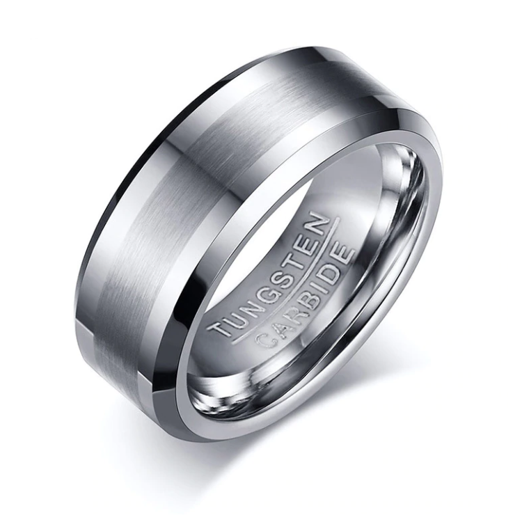 Argolla para hombre terminado mate en tungsteno Argolla para hombre terminado mate en tungsteno