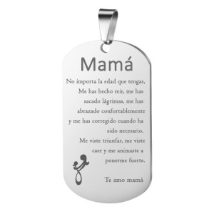 Regalo para mamá creativo collar con mensaje inspirador en acero inoxidable