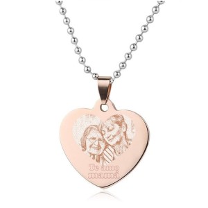 Regalo para mamá creativo corazón grabado en acero inoxidable