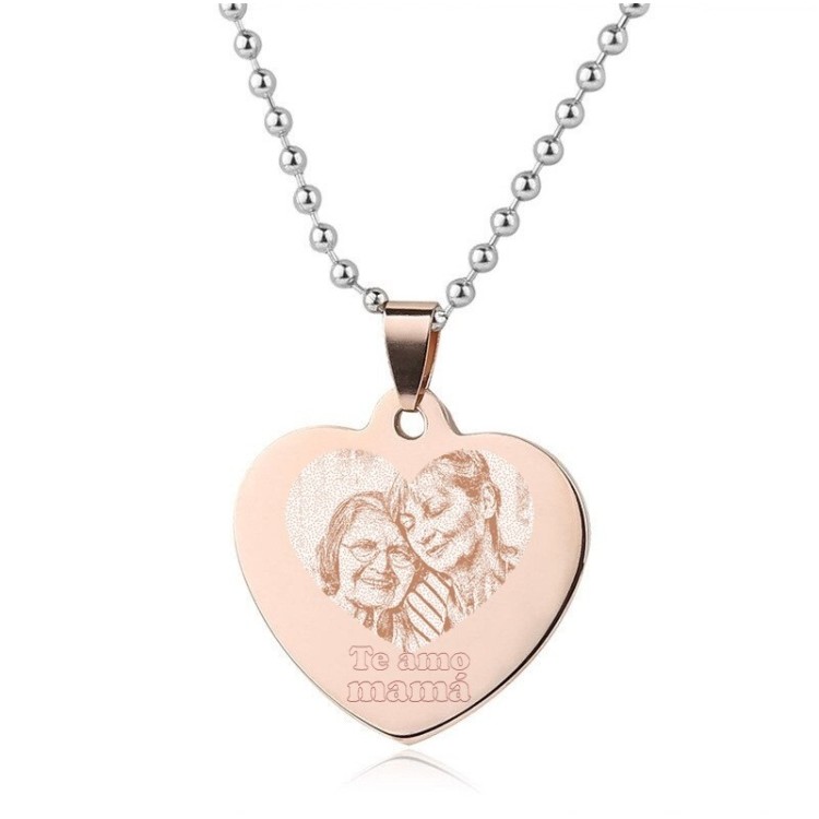 Regalo para mamá creativo corazón grabado en acero inoxidable