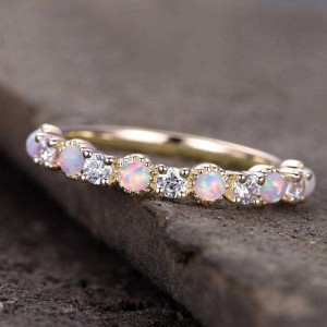 Anillo de compromiso opalos en plata