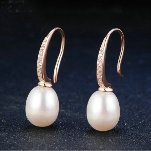 Aretes gota de perla en plata