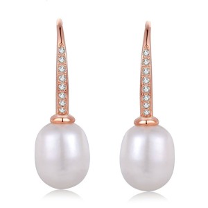 Aretes gota de perla en plata