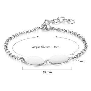 Manilla para mujer personalizable en acero inoxidable