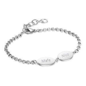 Manilla para mujer personalizable en acero inoxidable
