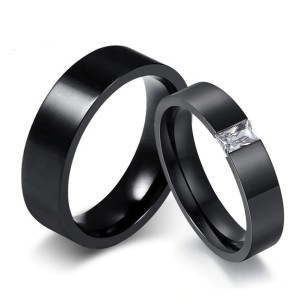 Argollas de matrimonio zirconia en acero inoxidable