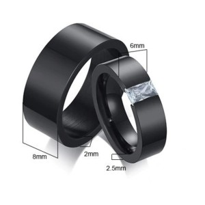 Argollas de matrimonio zirconia en acero inoxidable