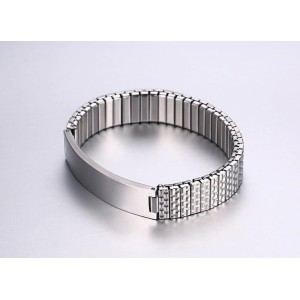 Brazalete Elástico Para Hombres Personalizado En Acero Inoxidable Brazalete Elástico Para Hombres Personalizado En Acero Inoxidable