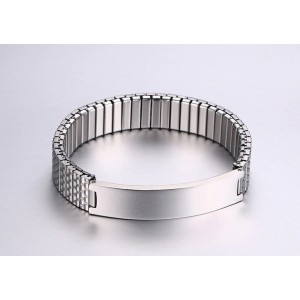 Brazalete Elástico Para Hombres Personalizado En Acero Inoxidable Brazalete Elástico Para Hombres Personalizado En Acero Inoxidable