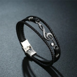 Brazalete para hombres nota musical en acero inoxidable Brazalete para hombres nota musical en acero inoxidable