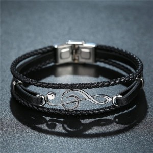 Brazalete para hombres nota musical en acero inoxidable Brazalete para hombres nota musical en acero inoxidable
