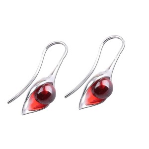 Aretes rojos en plata