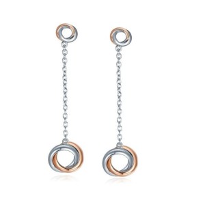 Aretes envolventes rosa en plata
