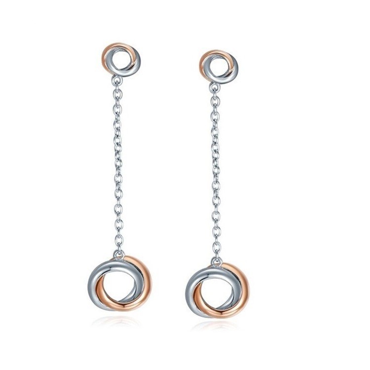 Aretes envolventes rosa en plata Aretes envolventes rosa en plata