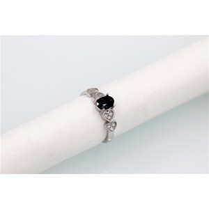 Anillo de compromiso en plata con zafiro Anillo de compromiso en plata con zafiro