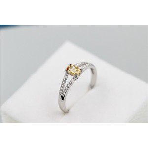 Anillo de compromiso citrino doble lazo en plata