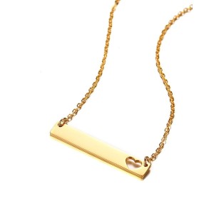 Collar con placa texto personalizable en acero inoxidable