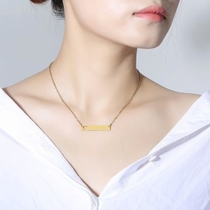 Collar con placa texto personalizable en acero inoxidable Collar con placa texto personalizable en acero inoxidable