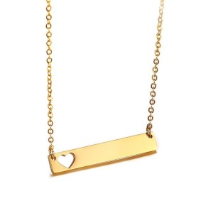 Collar con placa texto personalizable en acero inoxidable Collar con placa texto personalizable en acero inoxidable