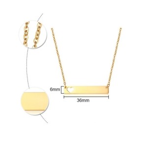 Collar con placa texto personalizable en acero inoxidable
