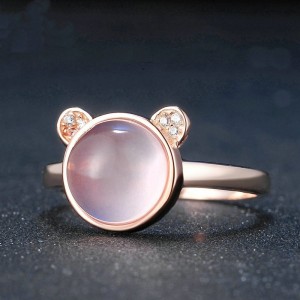 Anillo oso encantador en plata