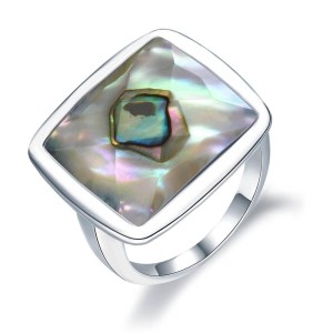 Anillo sofisticado de abulón en plata