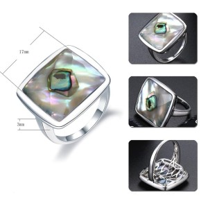 Anillo sofisticado de abulón en plata