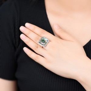 Anillo sofisticado de abulón en plata Anillo sofisticado de abulón en plata